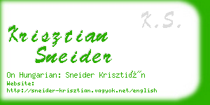 krisztian sneider business card